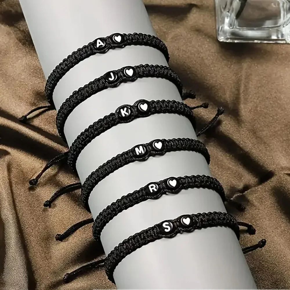 Bracelet : Initiale Noir