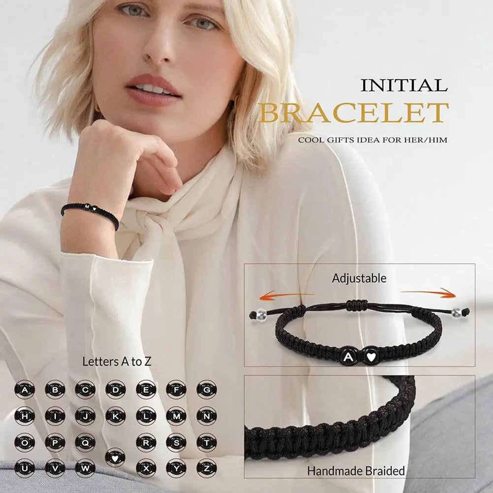Bracelet : Initiale Noir